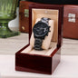 Engraved Black Chronograph Watch – Every Second, Every Day