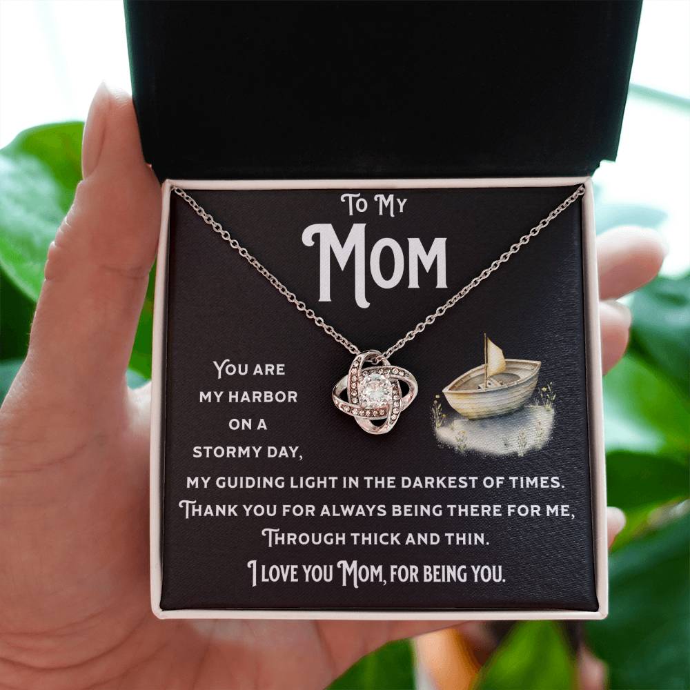 I Love You Mom. Love Knot Necklace