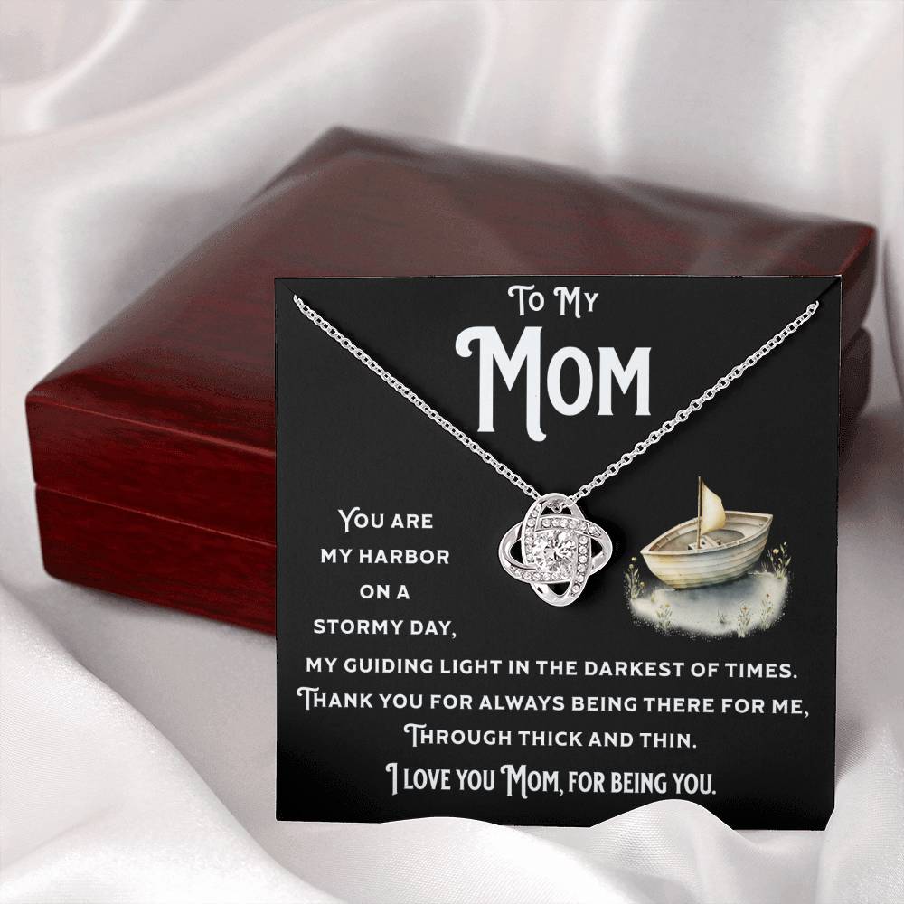 I Love You Mom. Love Knot Necklace