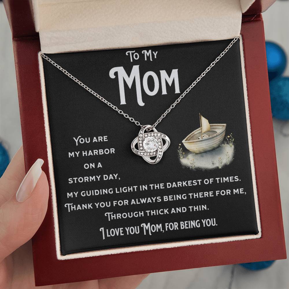 I Love You Mom. Love Knot Necklace