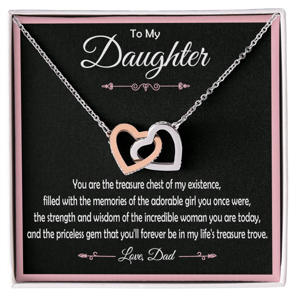 Interlocking Hearts Necklace for Daughter