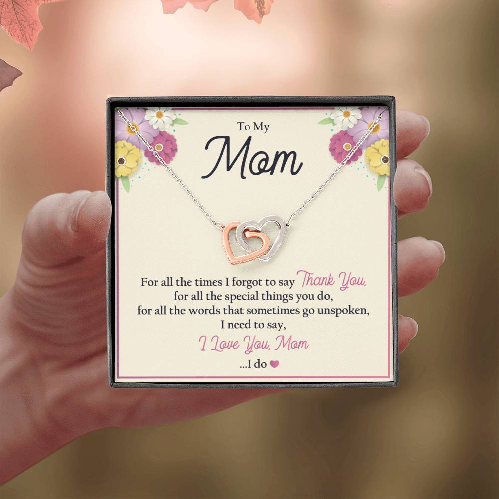 Beautiful gift for mom - "To My Mom" necklace close-up view