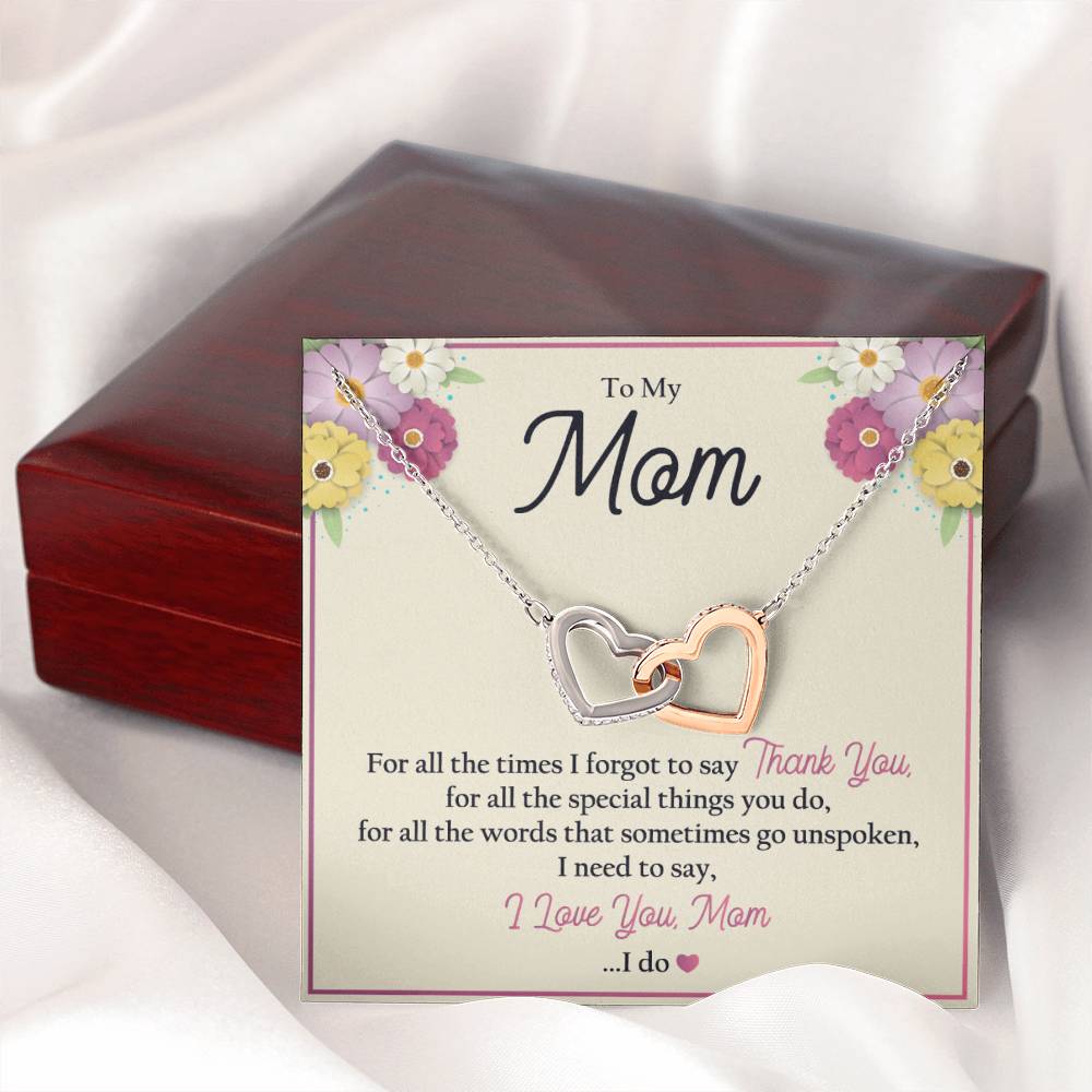 Beautiful gift for mom - "To My Mom" necklace close-up view