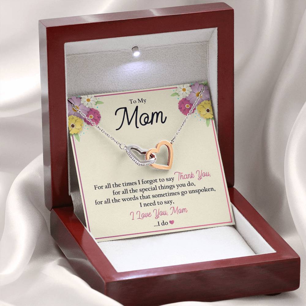 Thoughtful necklace gift from son or daughter for mom