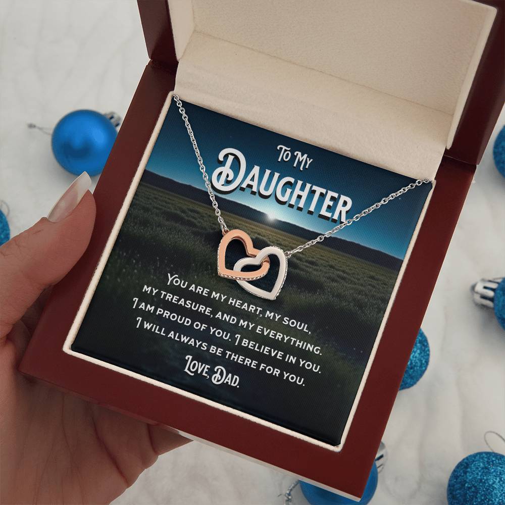 Luxury box packaging for interlocking hearts necklace gift