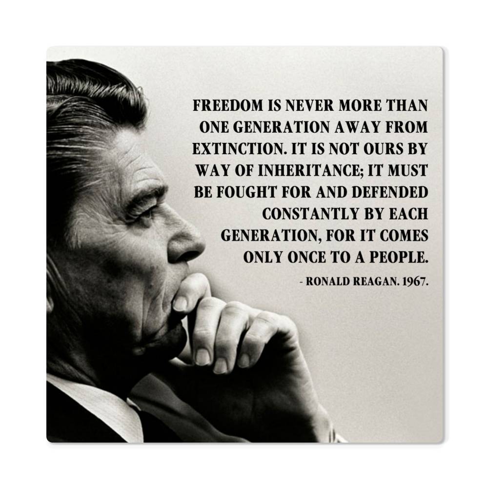 High-Gloss Premium Aluminum Ronald Reagan Portrait