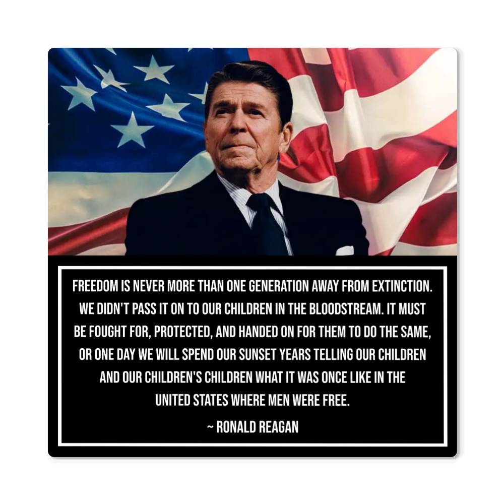 Reagan Legacy metal art showcasing American patriotism