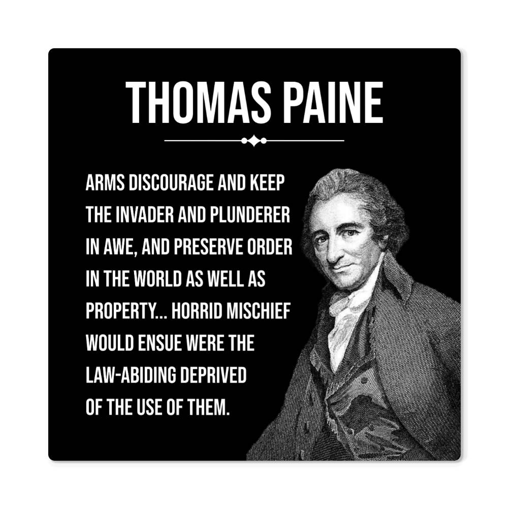 Thomas Paine metal wall art – front view