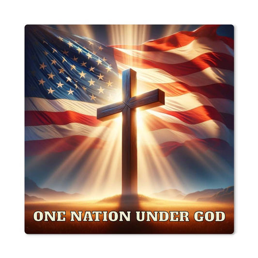 Exclusive 50% Off: One Nation Under God Metal Art Print - Embrace America's Legacy