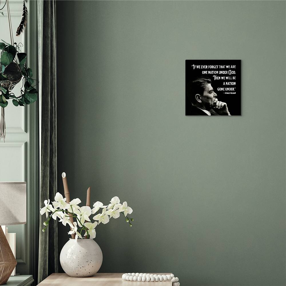 Limited Edition Historical Metal Wall Art: Ronald Reagan Addresses faith and country.