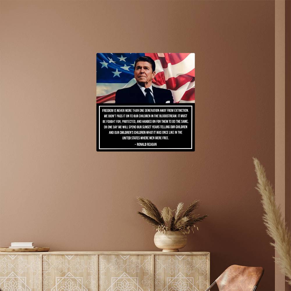 Reagan Legacy metal art showcasing American patriotism