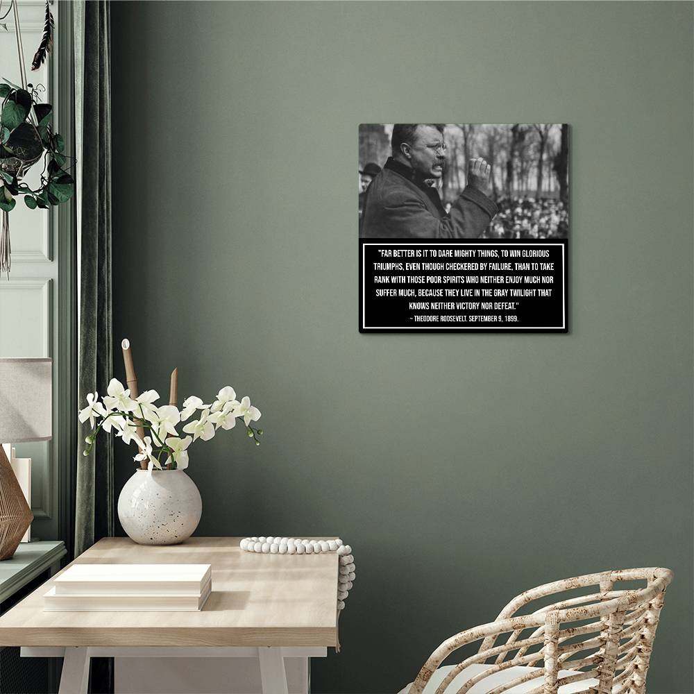 Courage Embodied: Teddy Roosevelt Inspirational Metal Art