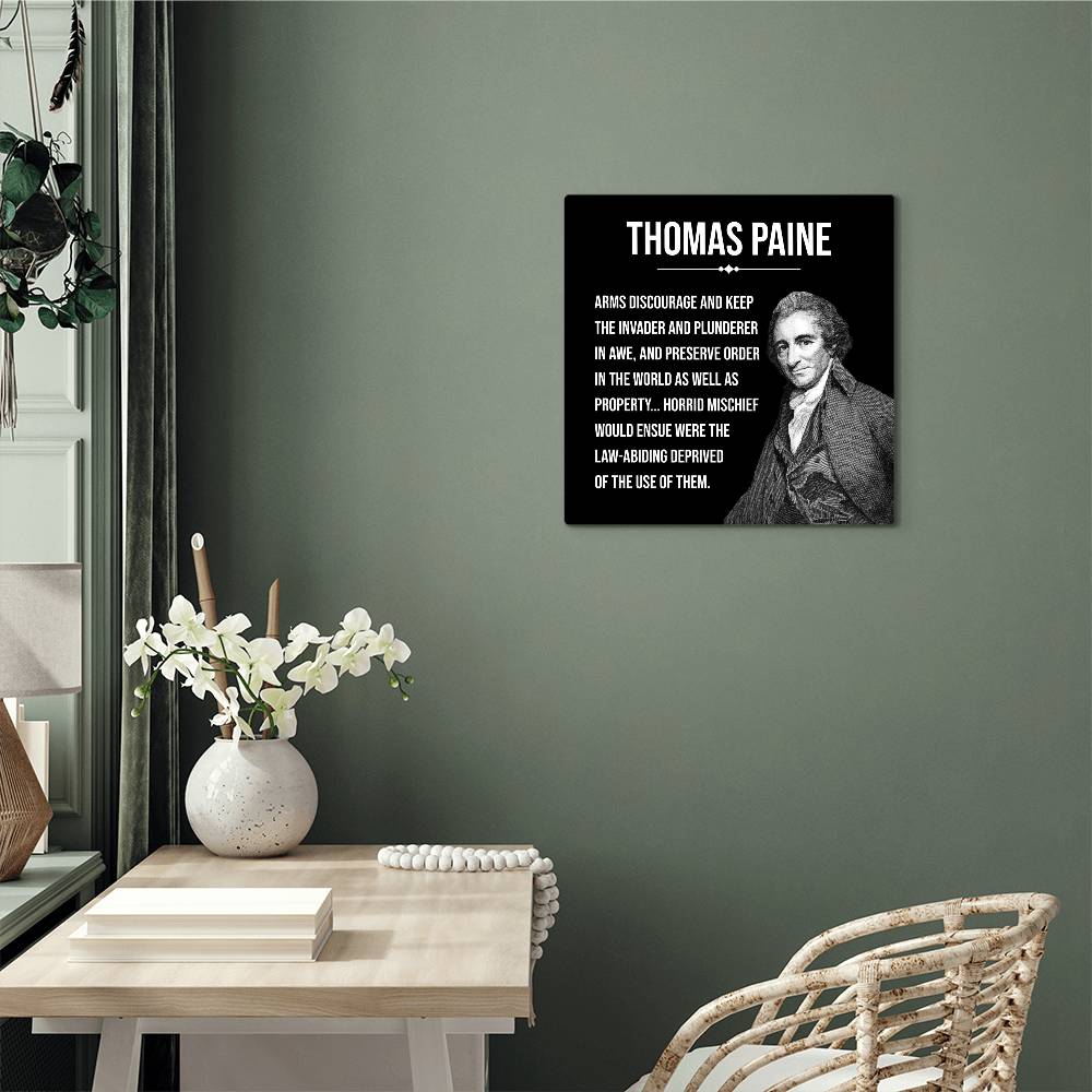 Thomas Paine wall art displayed in living room