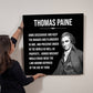 Close-up of Thomas Paine wall art detailing