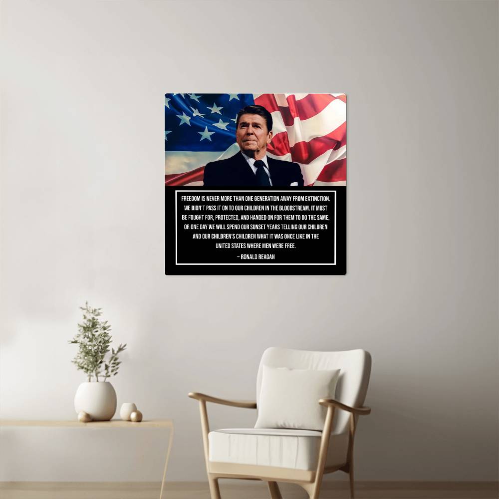 Premium quality Reagan Legacy metal art framed and ready to hang