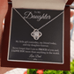 Proud Dad Gift for Daughter - 50% Off Limited Time Offer Mahogany Style Luxury Box option with LED for Love Knot Necklace