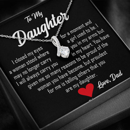 Beautiful "To My Daughter" necklace with heartfelt message from Dad