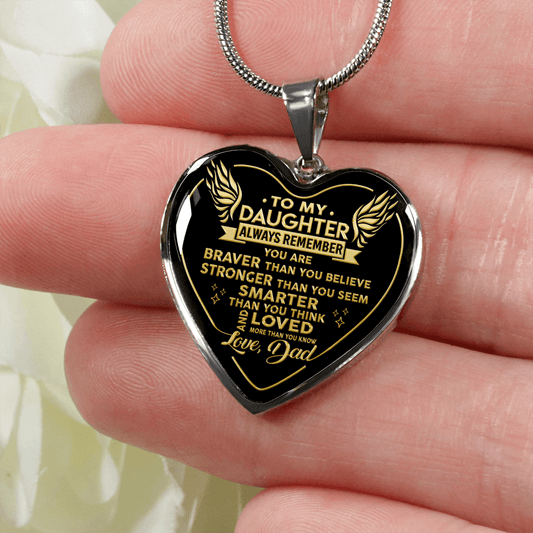 Heart pendant representing dad's love for daughter