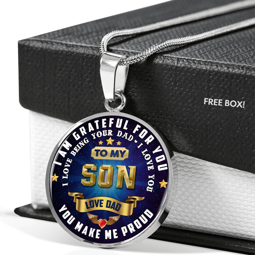Personalized Father-Son Pendant with Gratitude Note