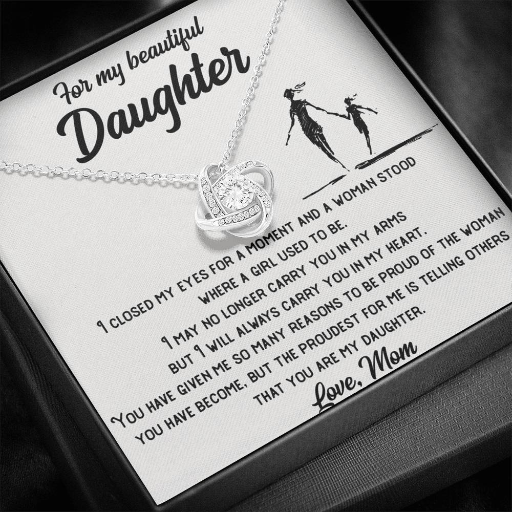 Daughter's Love Knot Jewelry with Cubic Zirconia Detailing