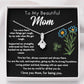 Close-up of elegant necklace for a loving mom