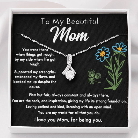 Close-up of elegant necklace for a loving mom