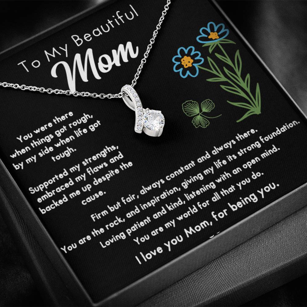 Emotional message card with jewelry for mom