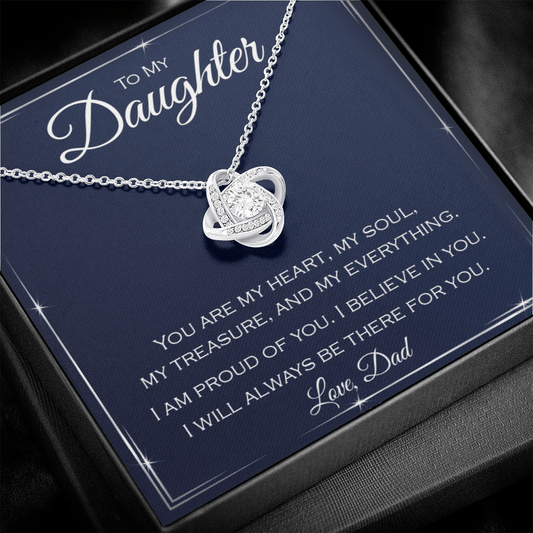 Daughter From Dad Necklace - My Treasure, My Everything - Love, Dad with message card
