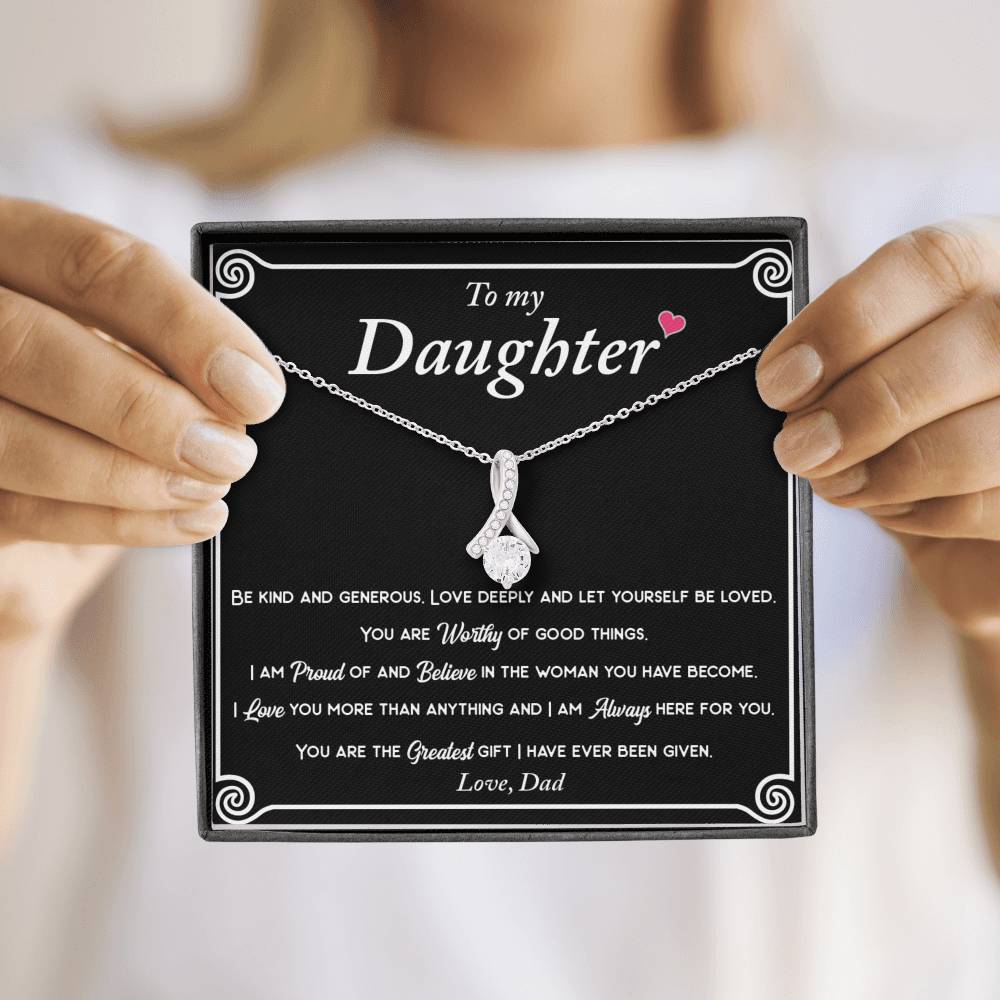 Love from dad to daughter - 'Proud of You' pendant necklace