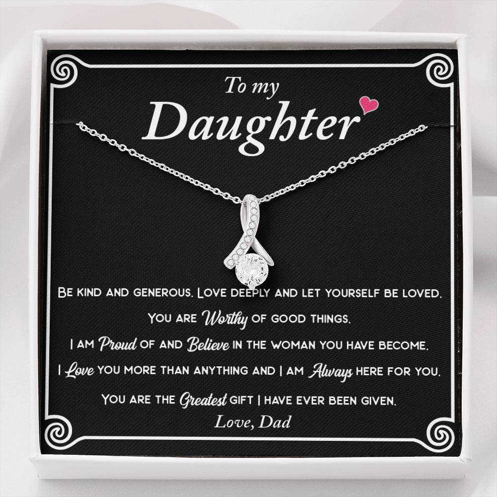 Daughter necklace gift from dad - Proud of You design