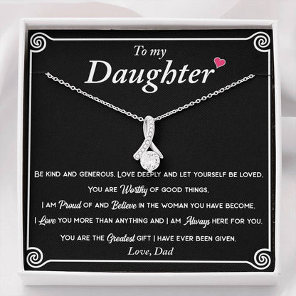 Daughter necklace gift from dad - Proud of You design