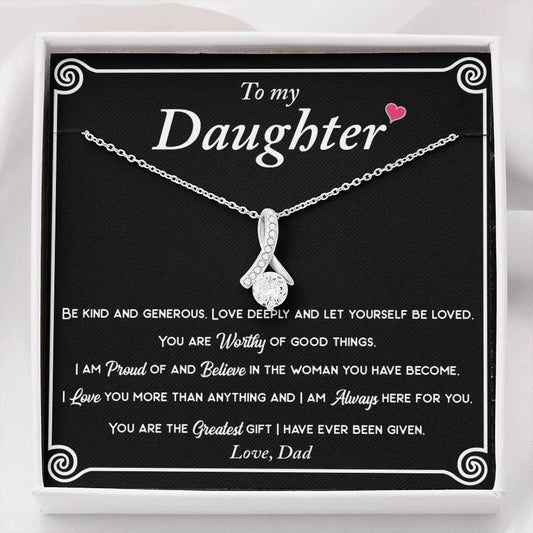 Daughter necklace gift from dad - Proud of You design