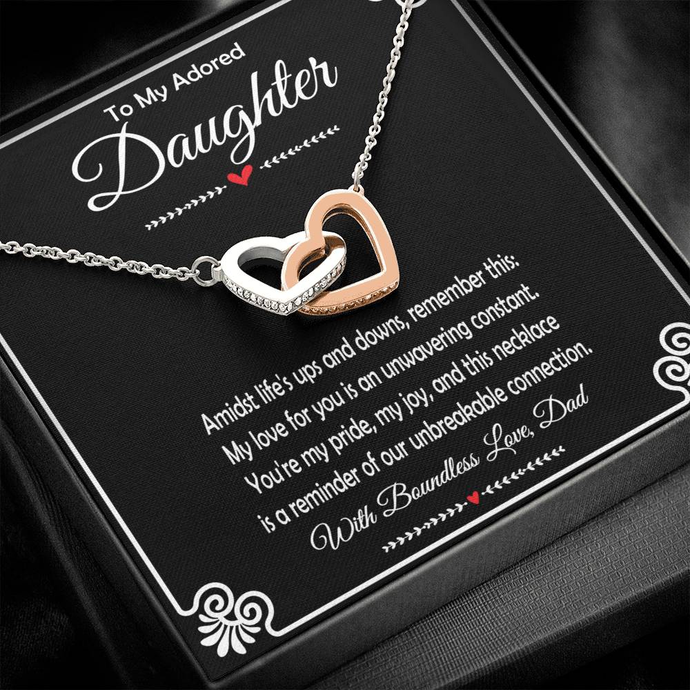 Interlocking hearts necklace – a heartfelt gift from Dad to Daughter.
