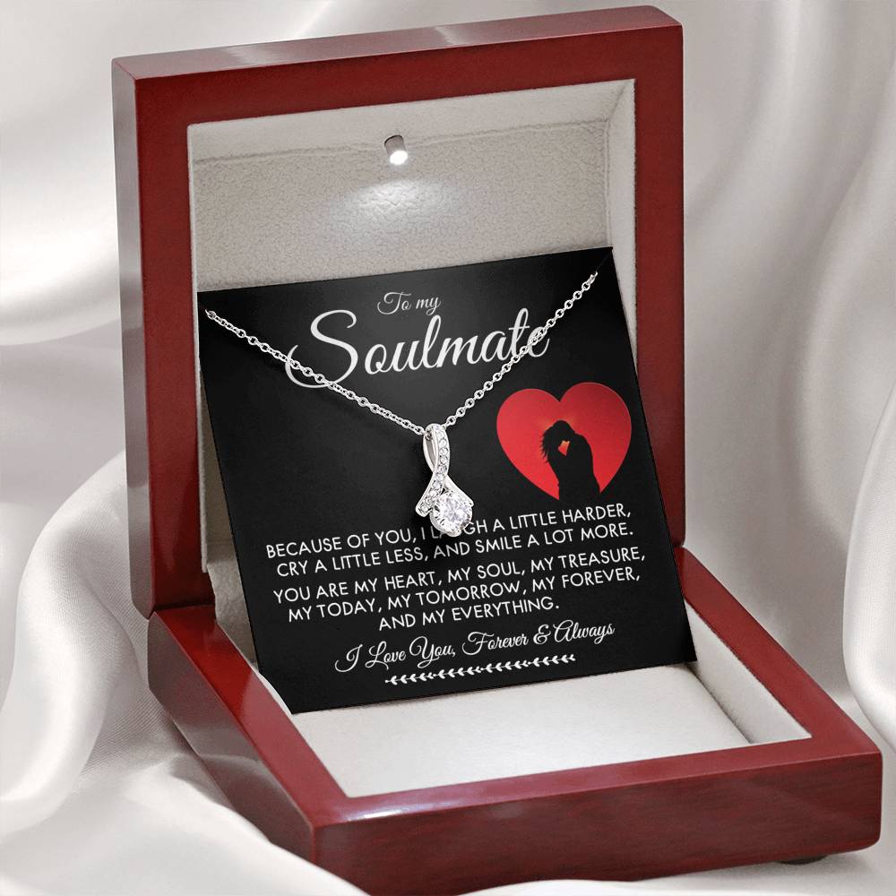 Elegant soulmate necklace in a luxury gift box ready for gifting