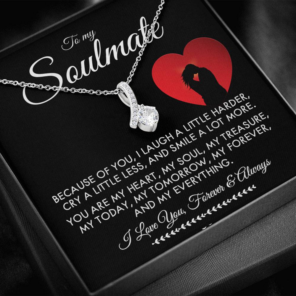 Delicate soulmate necklace with a polished pendant, ideal for expressing love