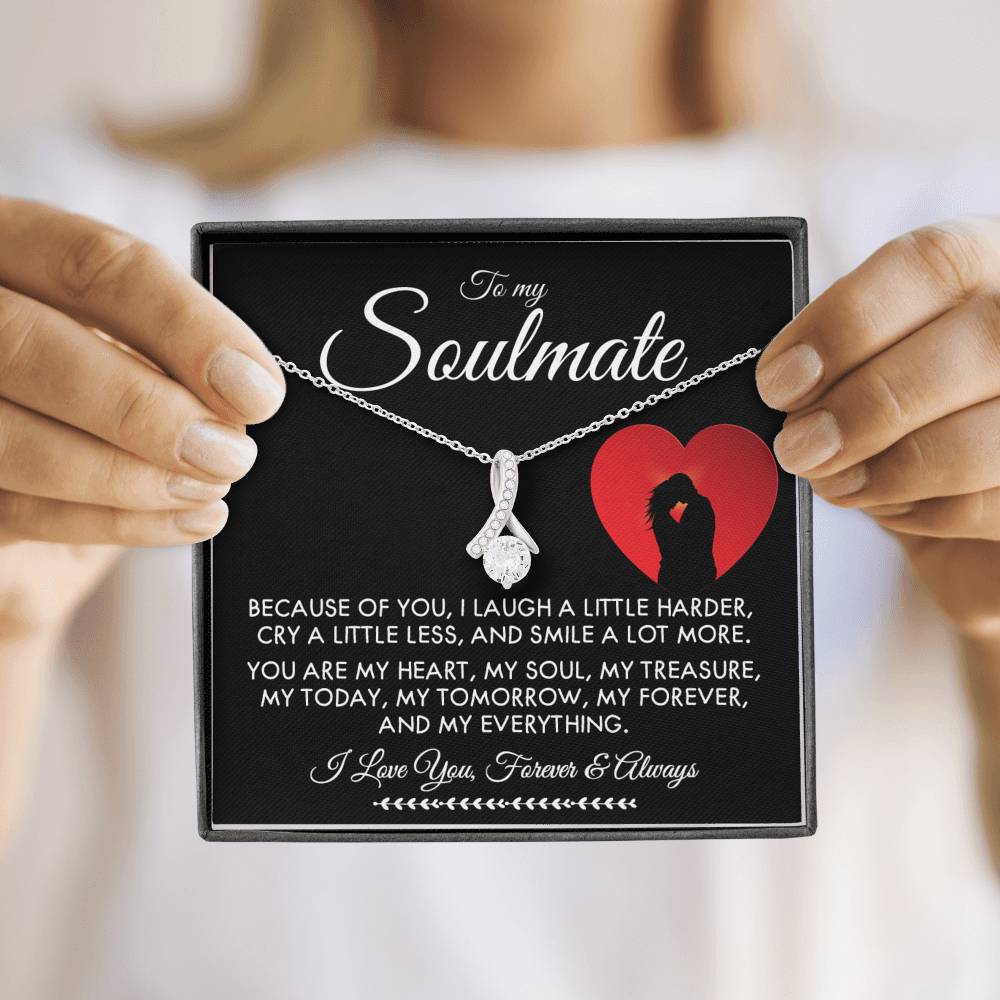 Delicate soulmate necklace with a polished pendant, ideal for expressing love