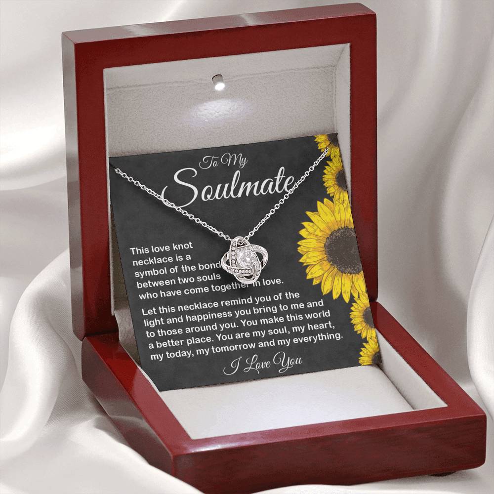 Luxury necklace in a sentimental gift box with a touching message for her.