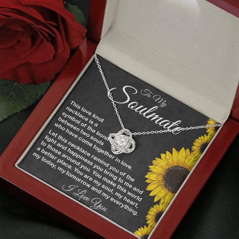 Luxury necklace in a sentimental gift box with a touching message for her.