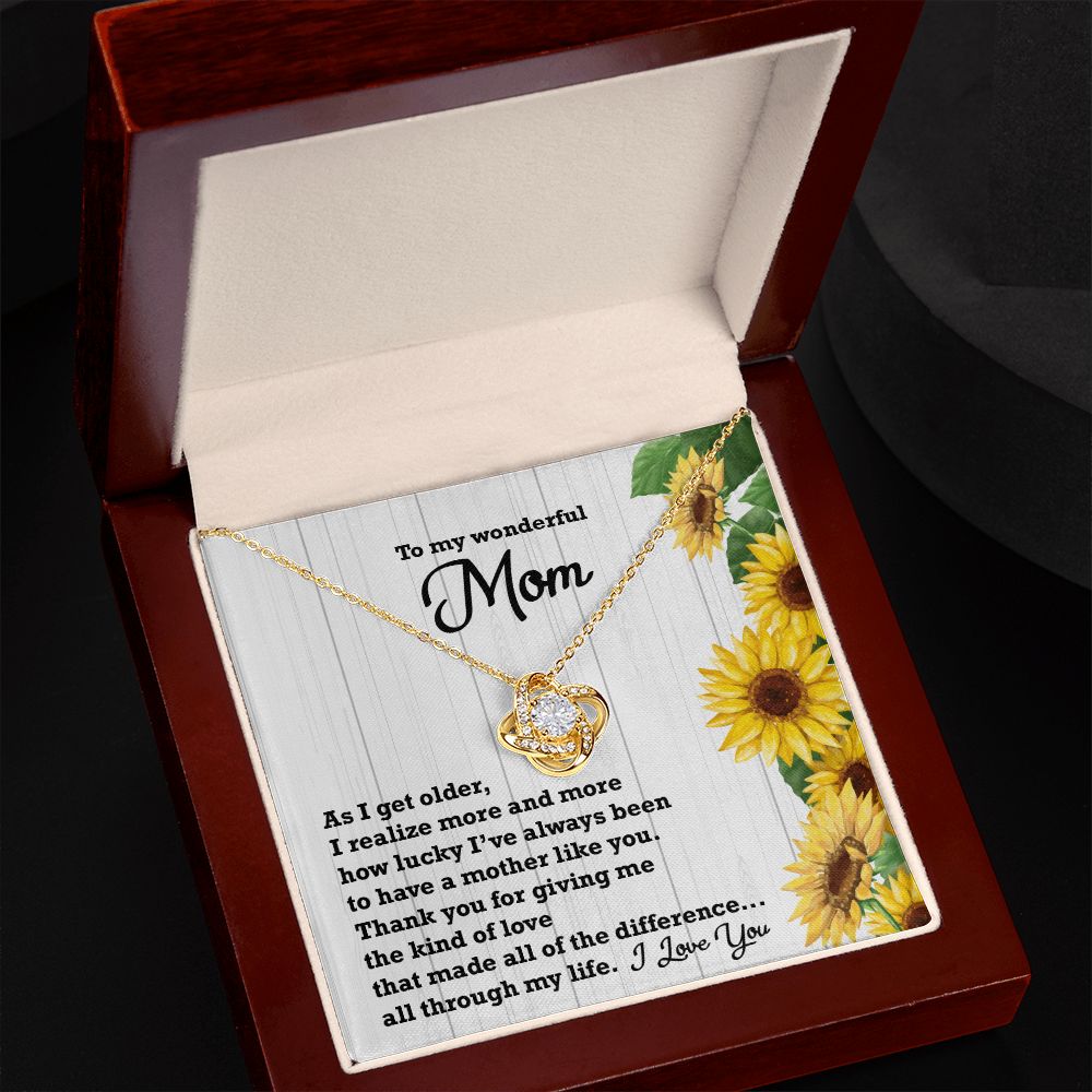 To my wonderful Mom, thank you giving me the kind of love... mom gift, mother's day, mom necklace - family2love