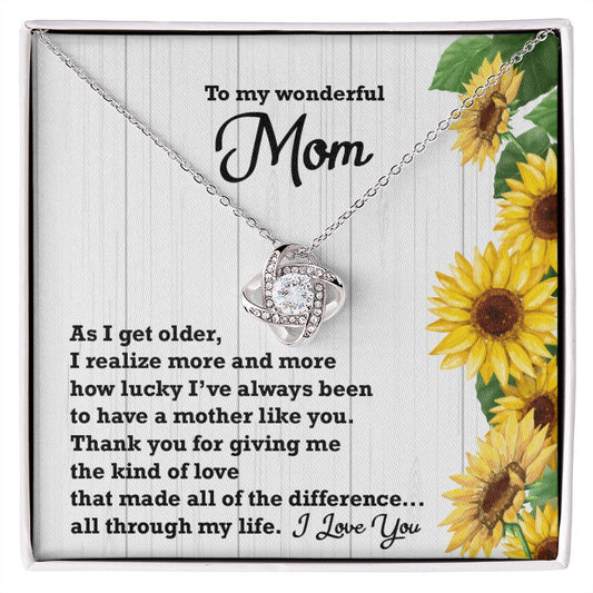 To my wonderful Mom, thank you giving me the kind of love... mom gift, mother's day, mom necklace - family2love